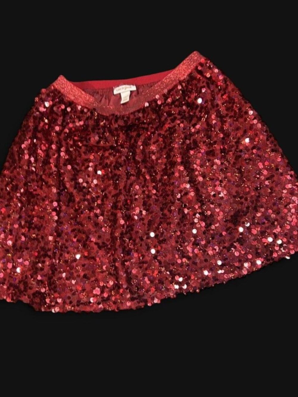 Cat & Jack Girls Red Sequin Costume Skirt L 10/12